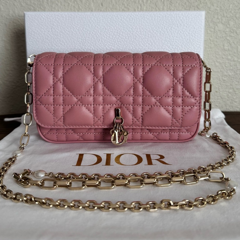 DIOR My Dior Lambskin Leather Phone Crossbody Bag - Picture 1 of 7